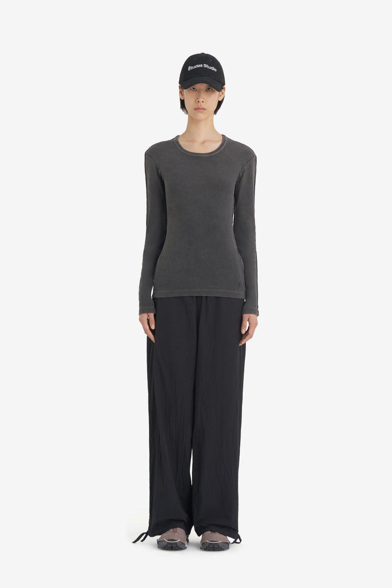 RIB LONG SLEEVES T-SHIRT WASH BLACK 5
