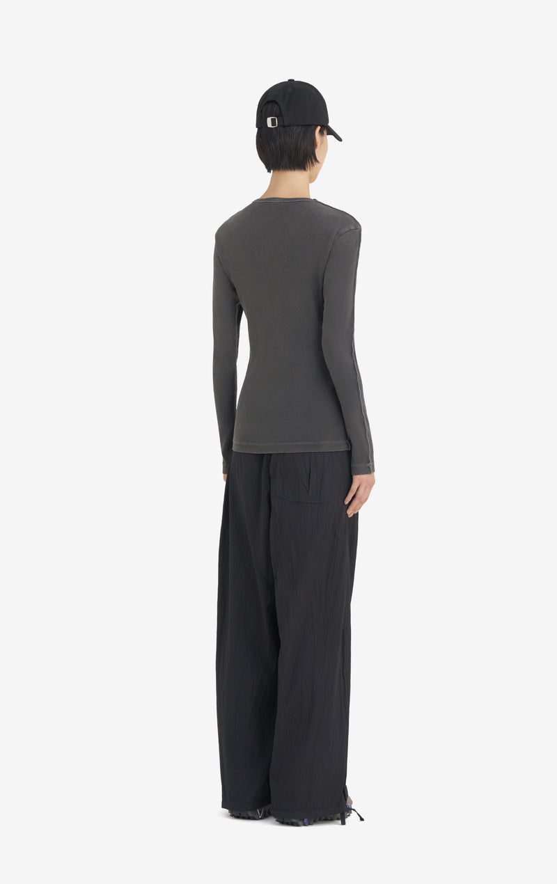 RIB LONGSLEEVE TEE SHIRT WASH XXS / BLACK