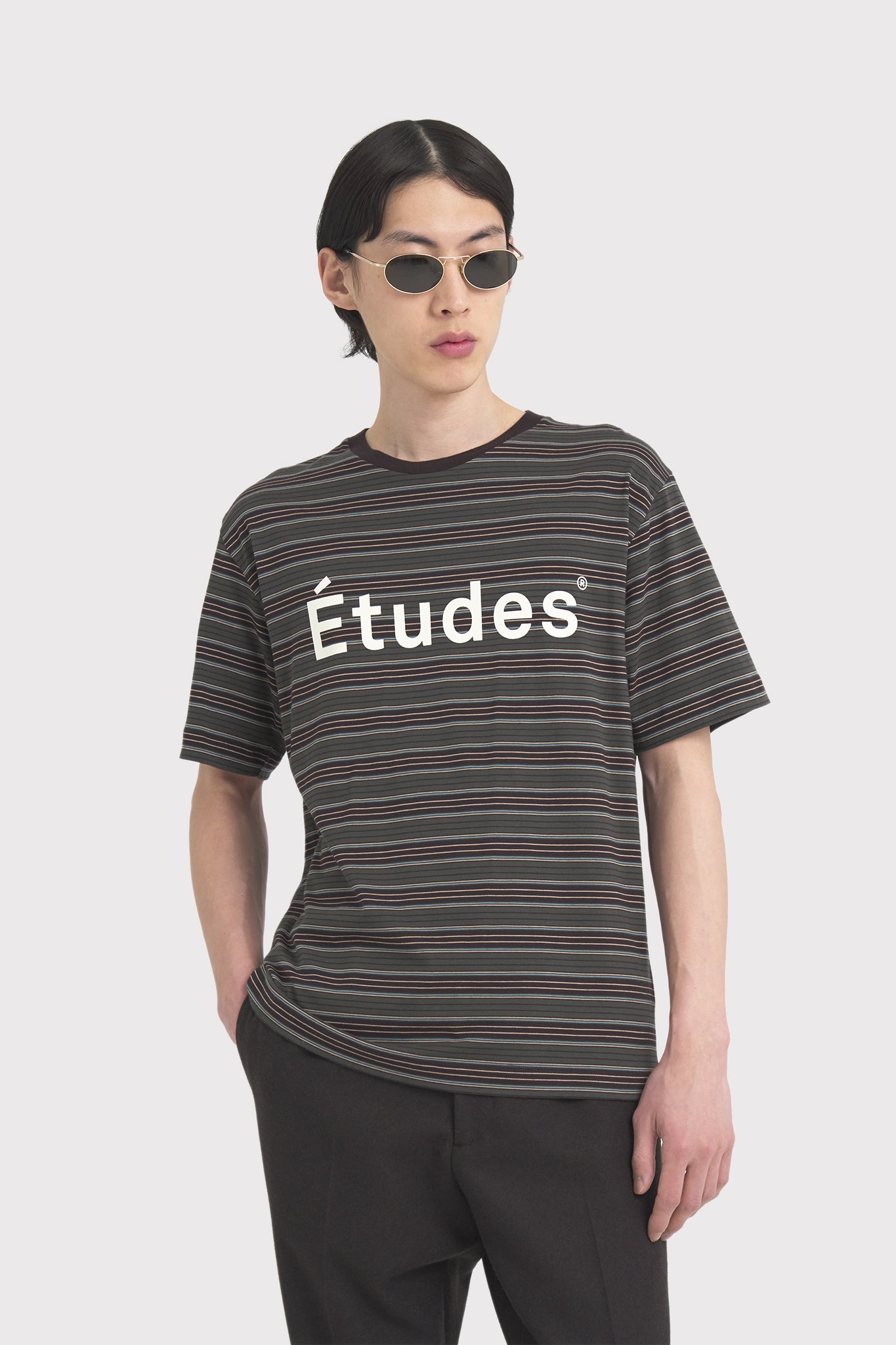 ÉTUDES WONDER ETUDES BROWN STRIPED T-SHIRTS 3
